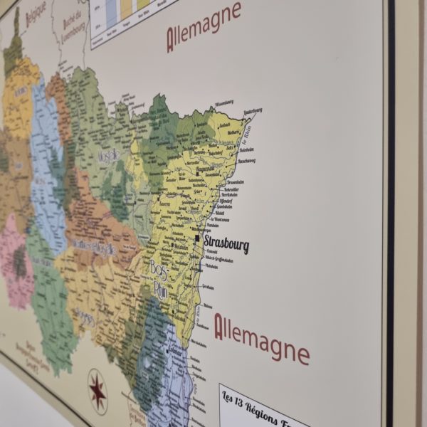 Zoom sur le département du Bas-Rhin de la carte géographique Grand Est